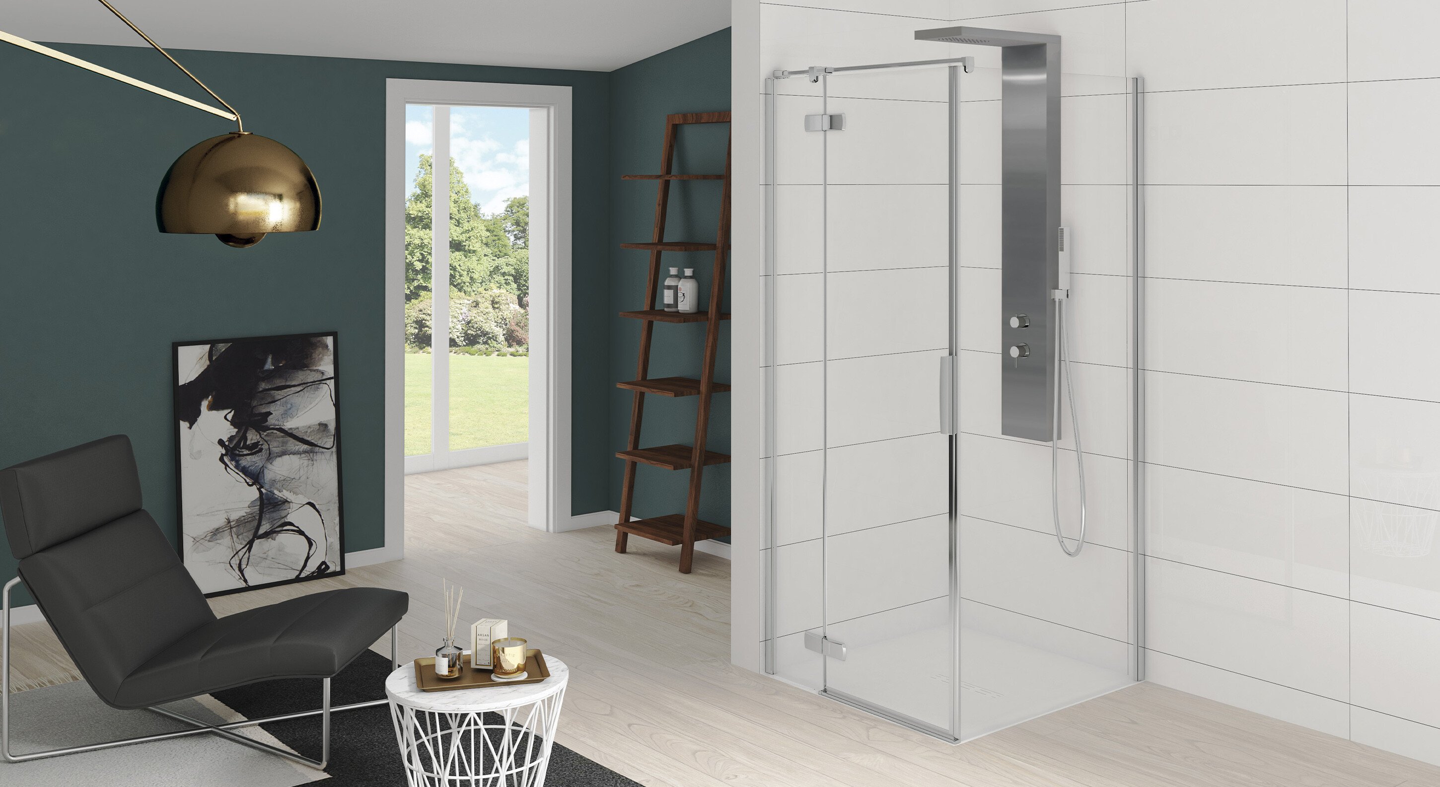 Kinedo Kinestyle P+F Paroi pivotante pour douche en angle