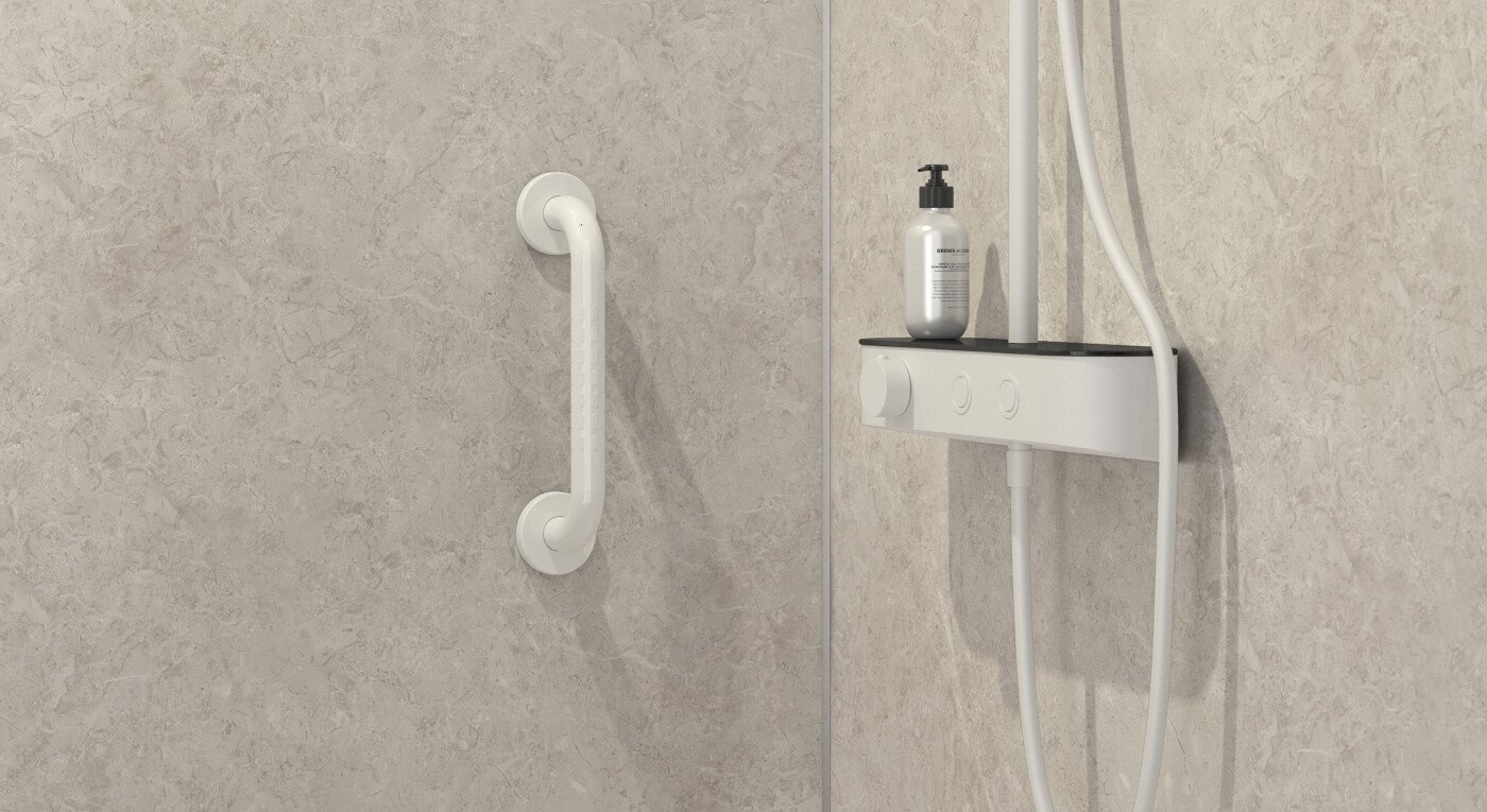 Barre de maintien Essentiel droite blanche - 2900x1585