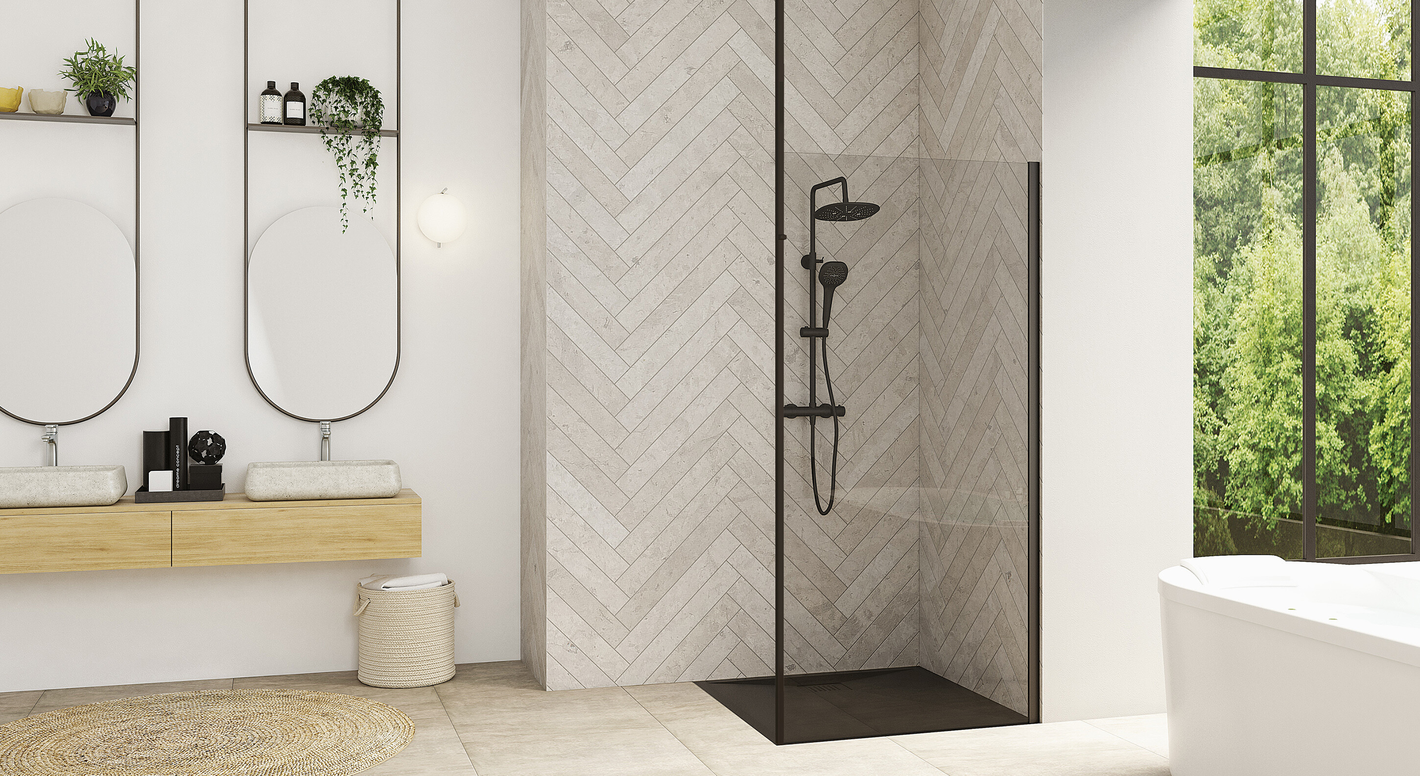 Smart Design Solo Paroi de douche fixe Kinedo