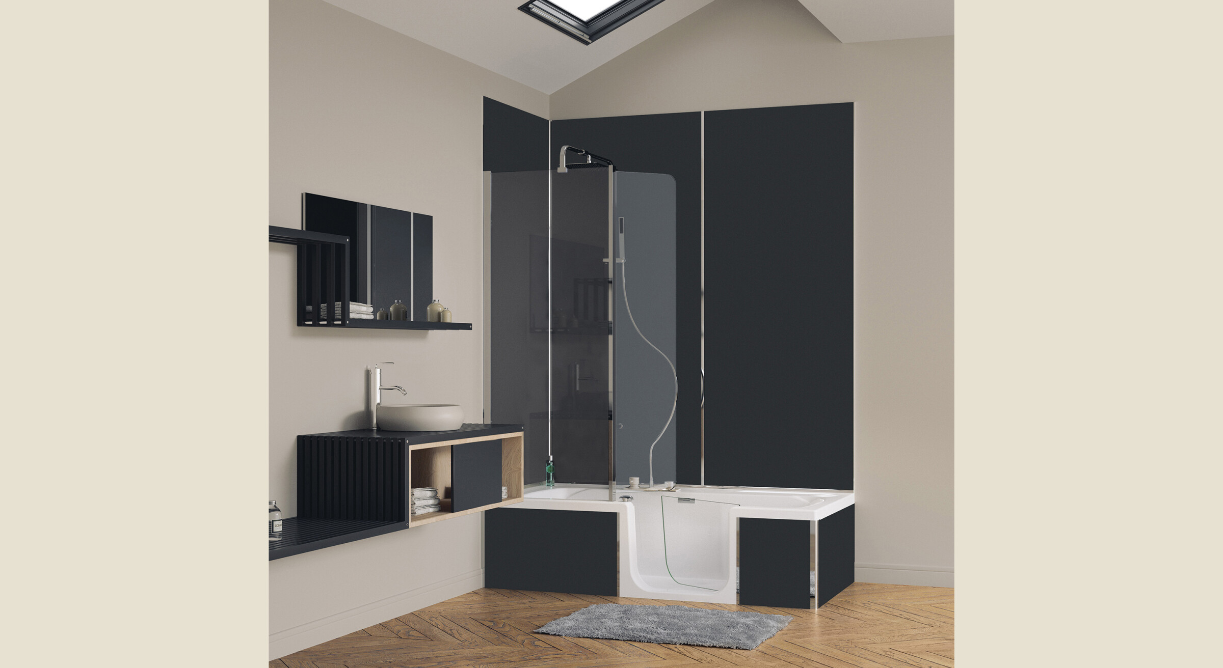 Duo pack Design –Combiné douche/bain familiale | Kinedo