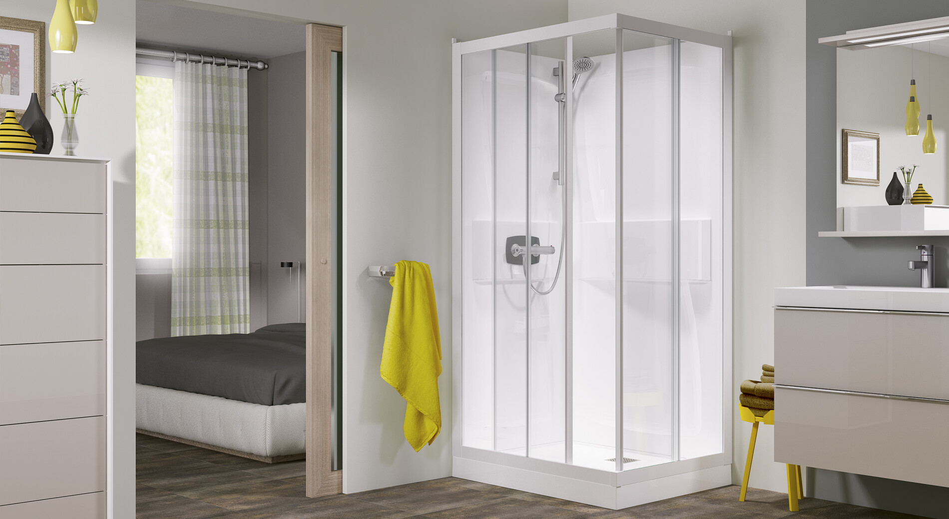 Kineprime 100 angle cabine de douche 100x80 cm Kinedo