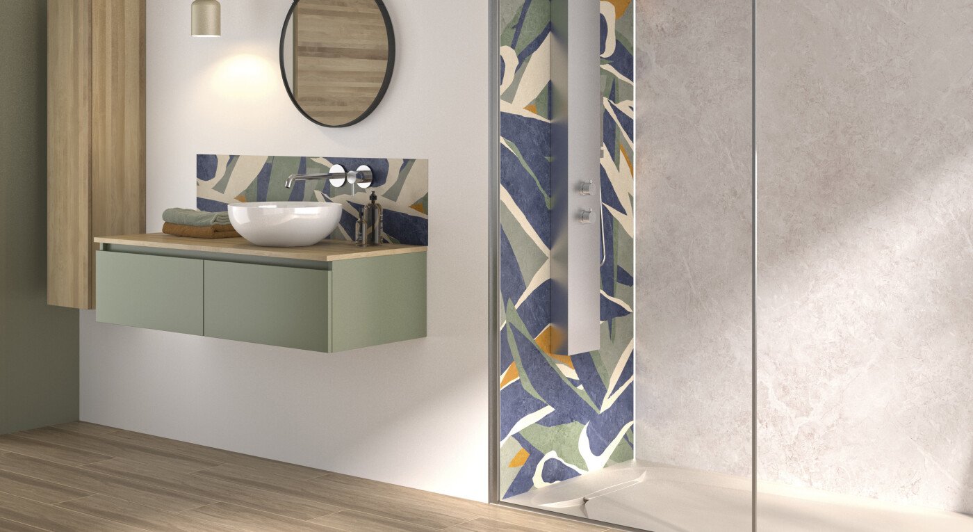 Kinewall Credence - botanic terrazzo - 2900x1585