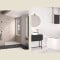 Kinewall Design - lambris horizontal beige - marbre blanc - marbre noir cuivre - 2900x1585