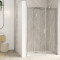 Smart Design Porte centrale sans seuil - profilé chromé - verre bandes verticales - 2900x1585