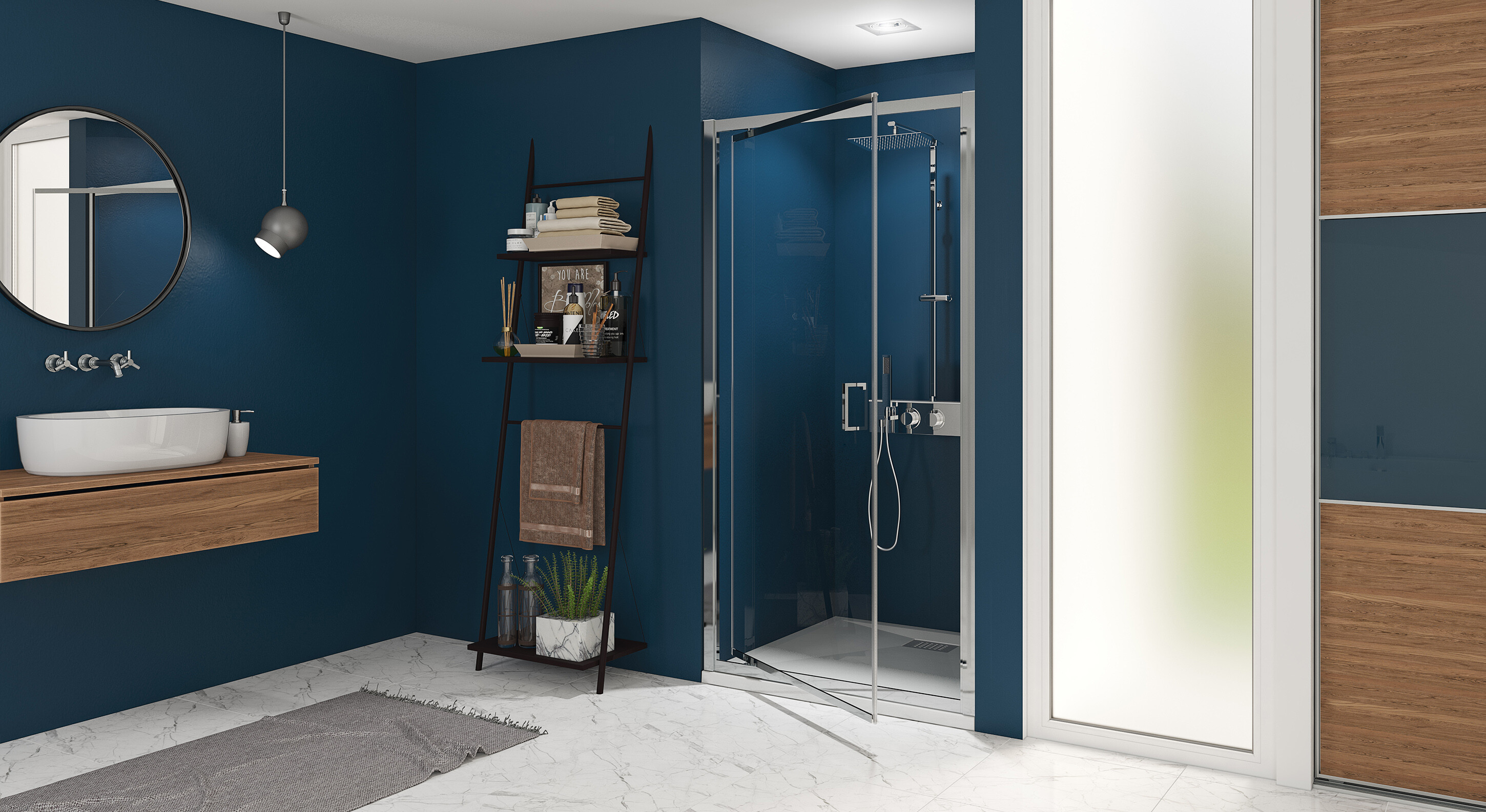 Smart Express P Porte de douche pivotante Kinedo