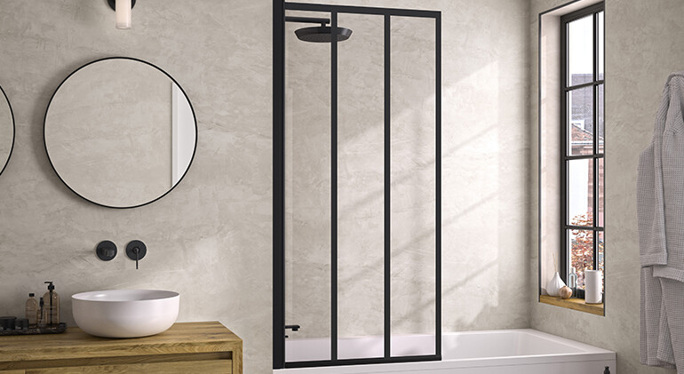 Smart Design Lyra - profilé gris noir grainé - verre factory - 2900x1585