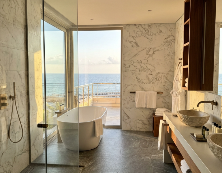 salle de bain marbre