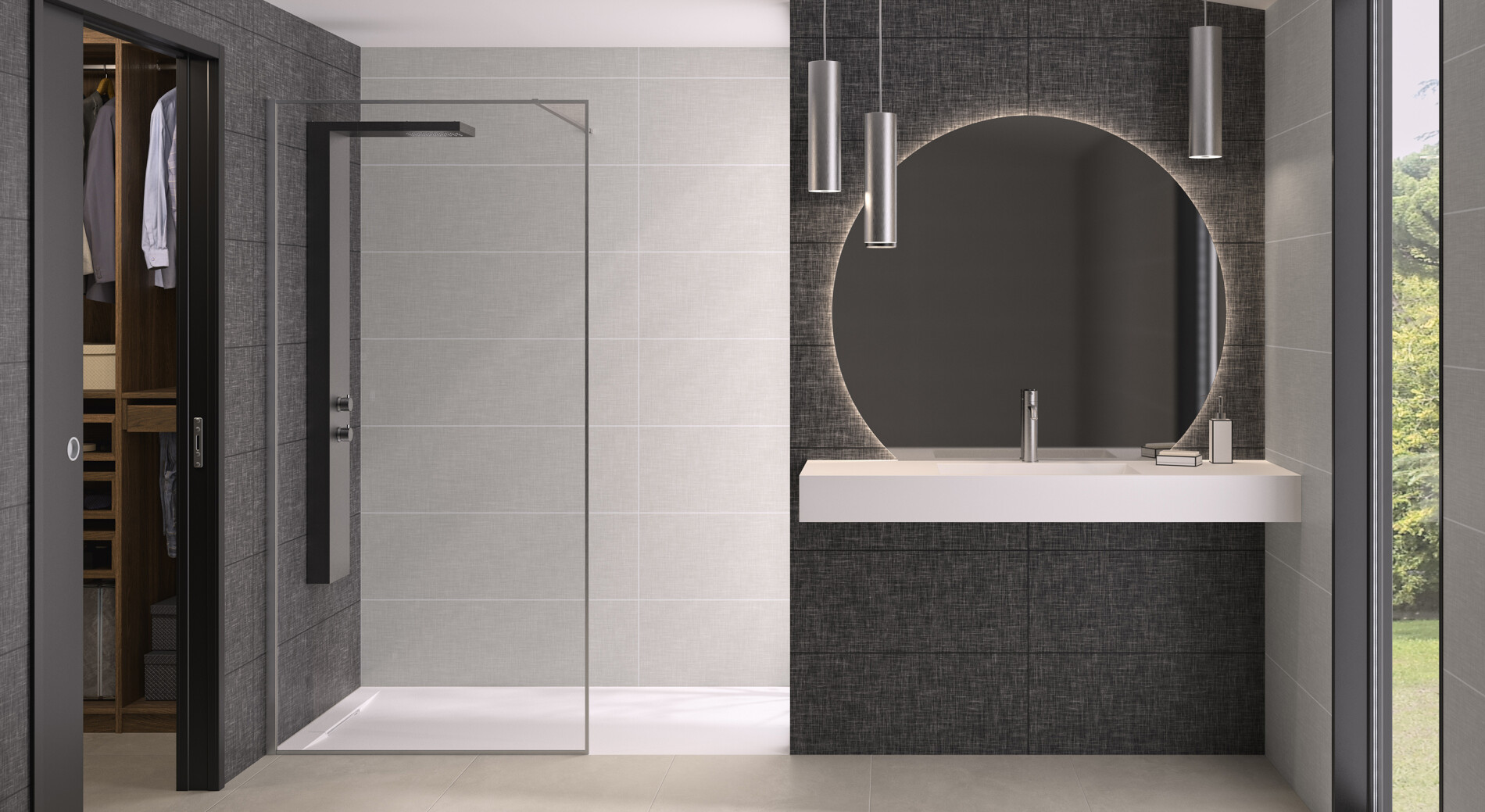 Paroi de douche SINGLE DECOR DOTS 1 main image 0