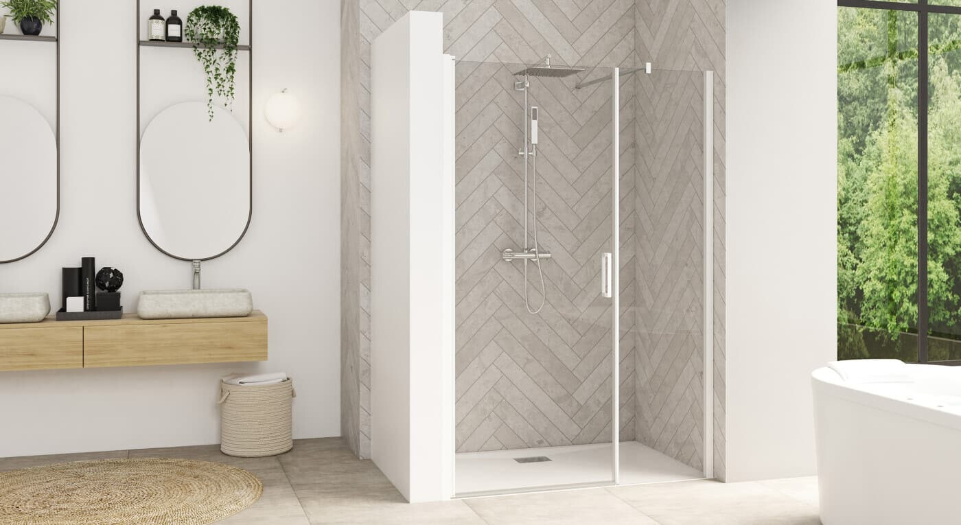 smart design porte centrale sans seuil blanc