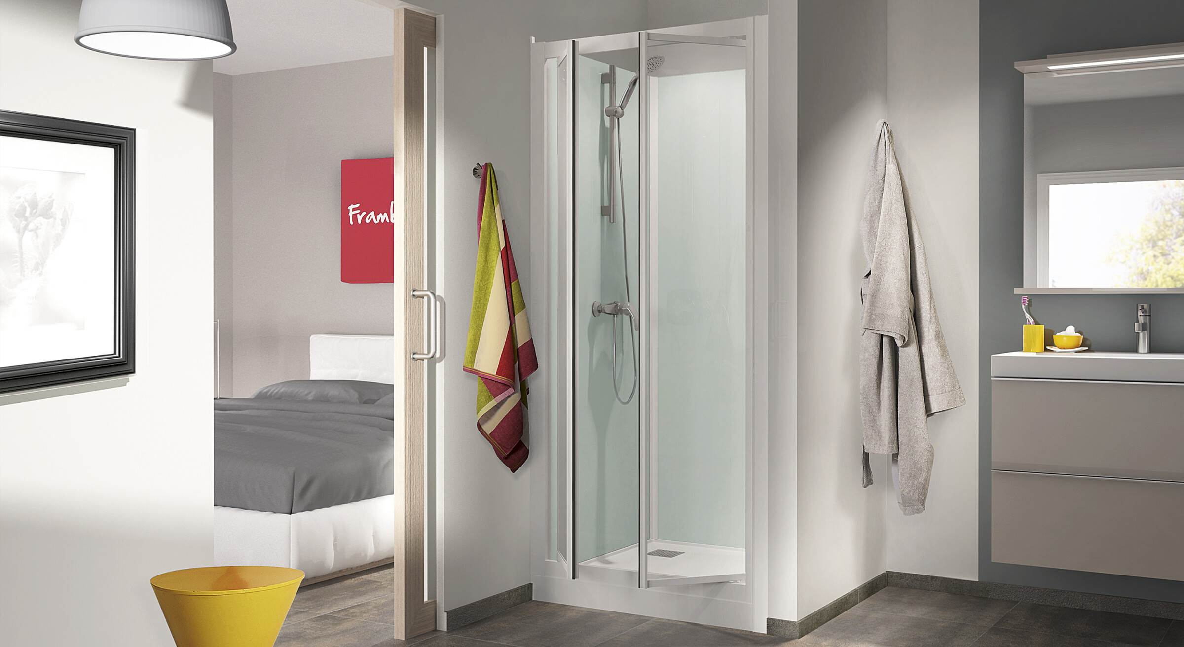 Kineprime Glass C niche cabine de douche carrée Kinedo