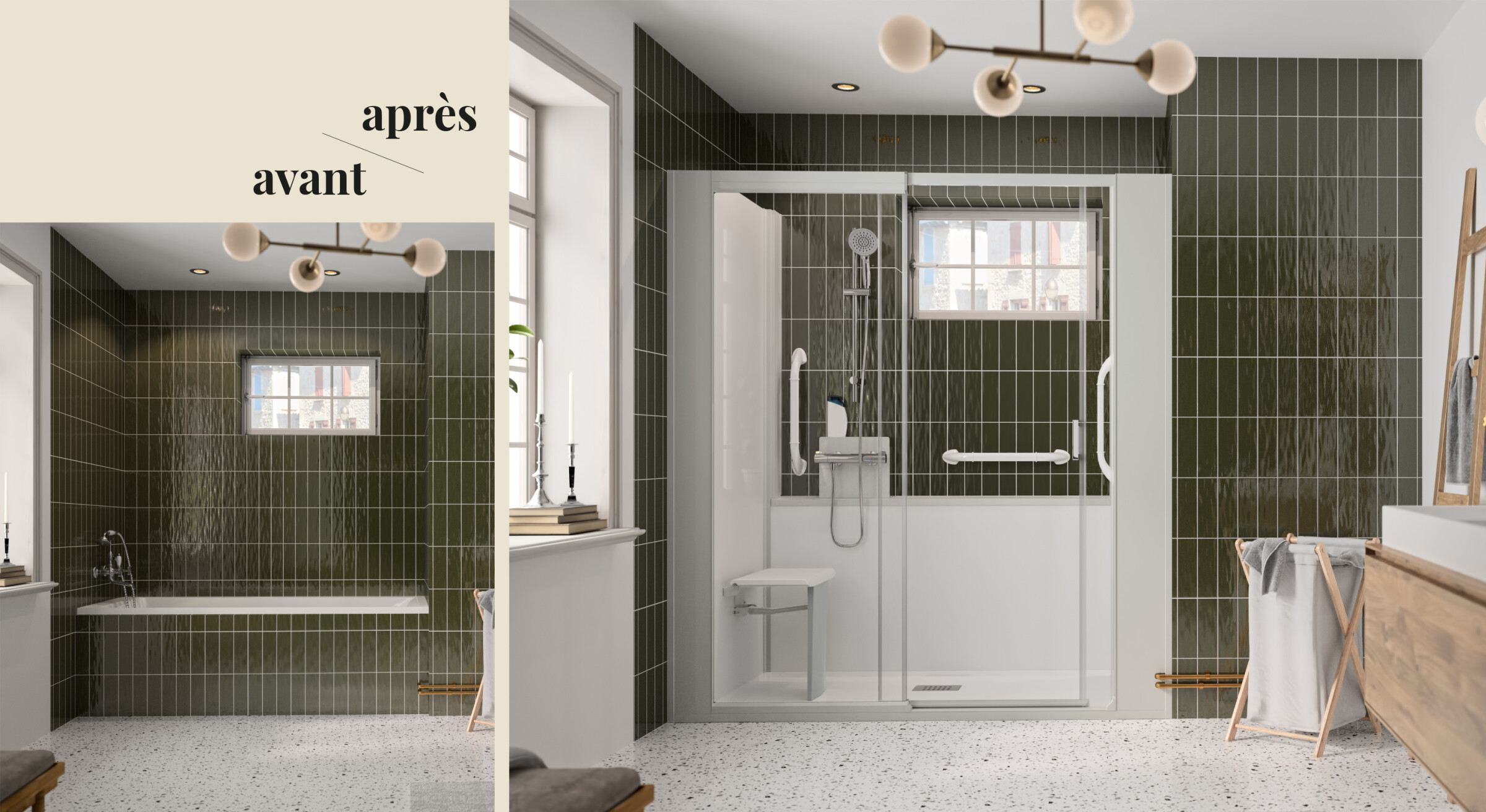 Kinemagic Sérénité+ mixte Remplacement de baignoire Kinedo