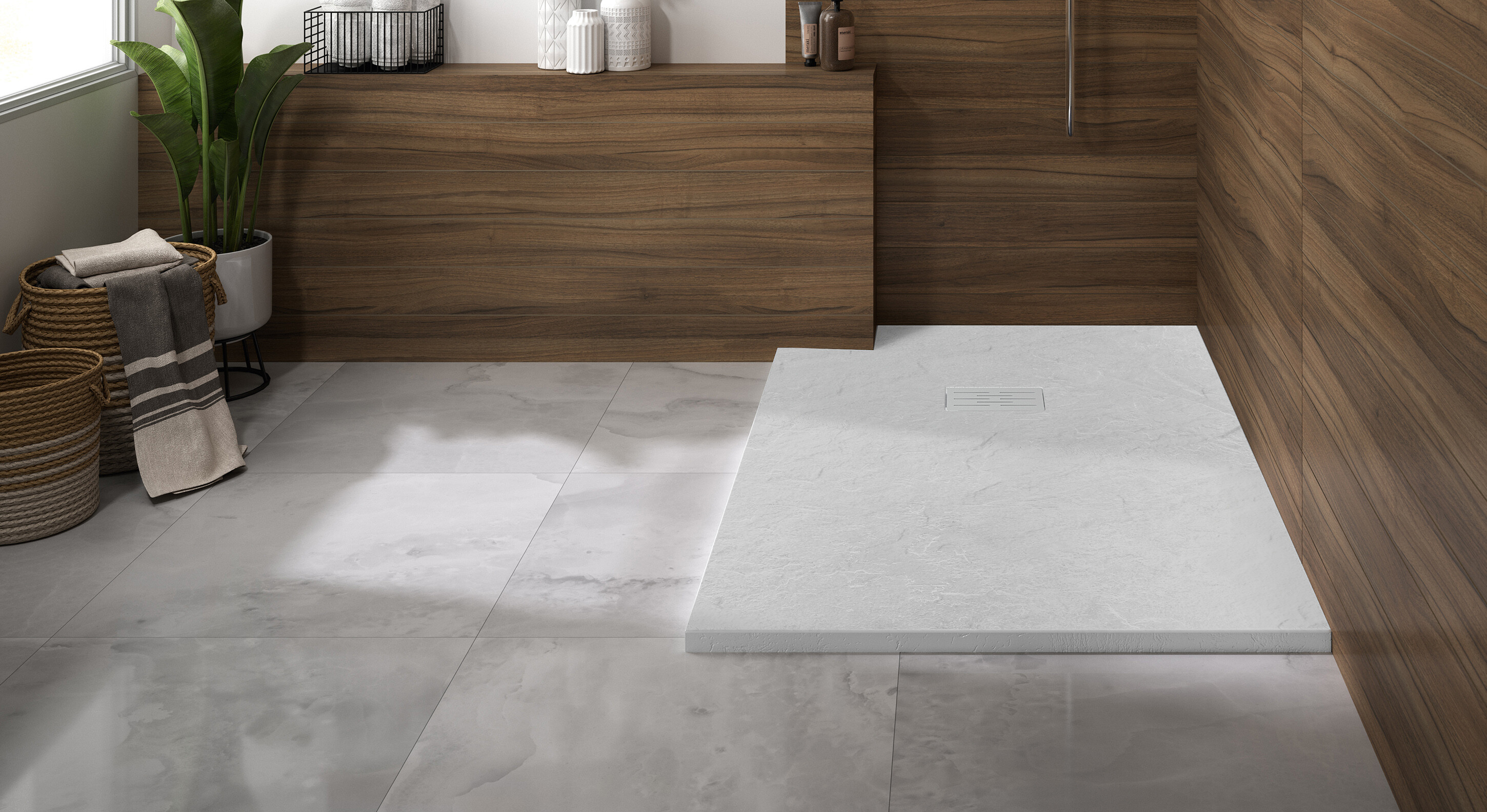 Kinerock Evo Receveur de douche aspect minéral Kinedo