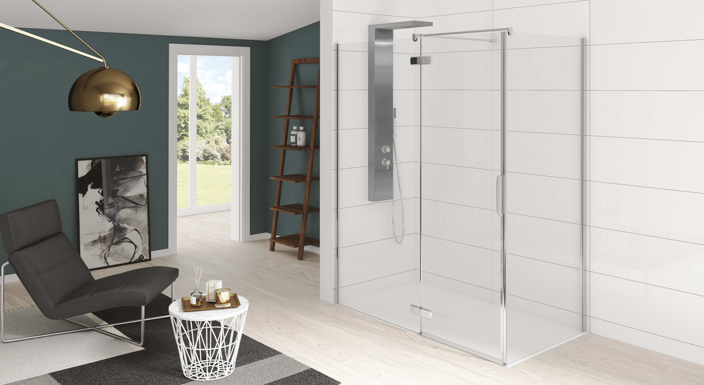 Kinedo Kinestyle P+F Paroi pivotante pour douche en angle