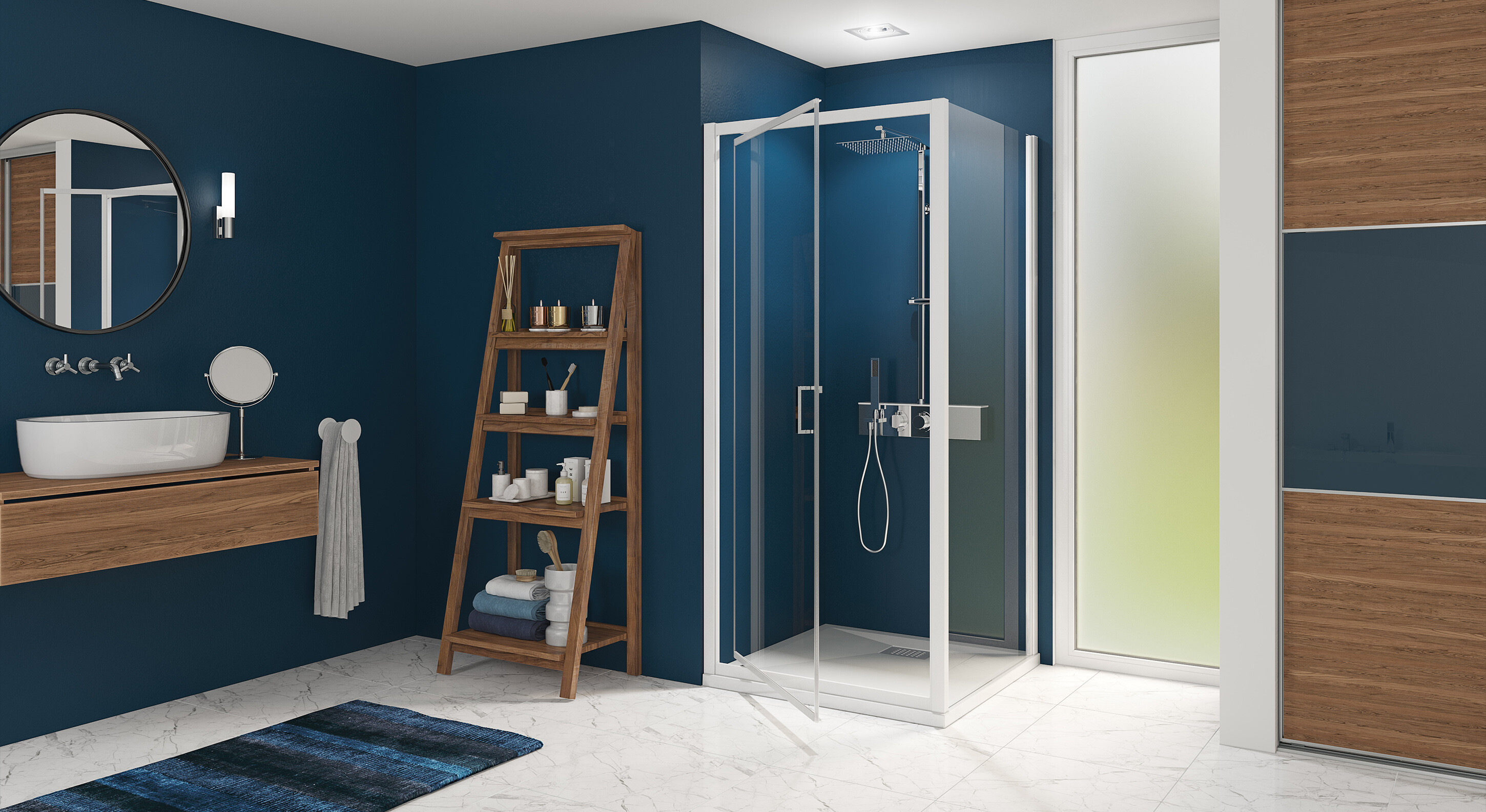 Smart Express P Porte de douche pivotante Kinedo