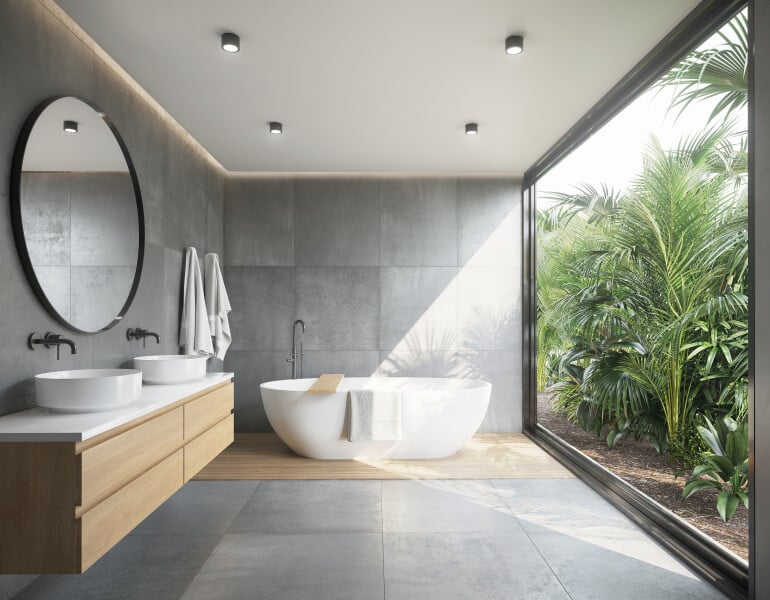 salle de bain béton