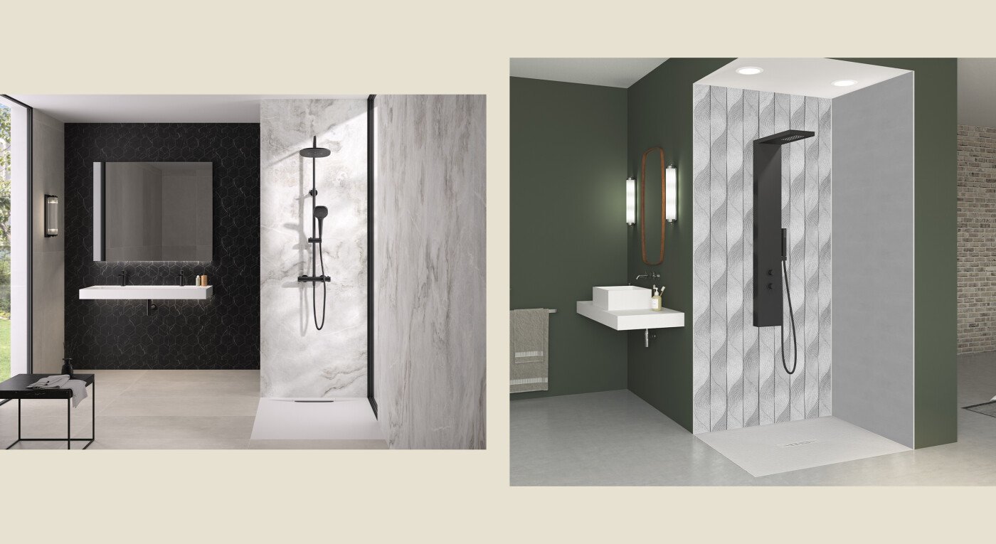 Kinewall Design - albatre - tomettes marbre noir - organic - 2900x1585