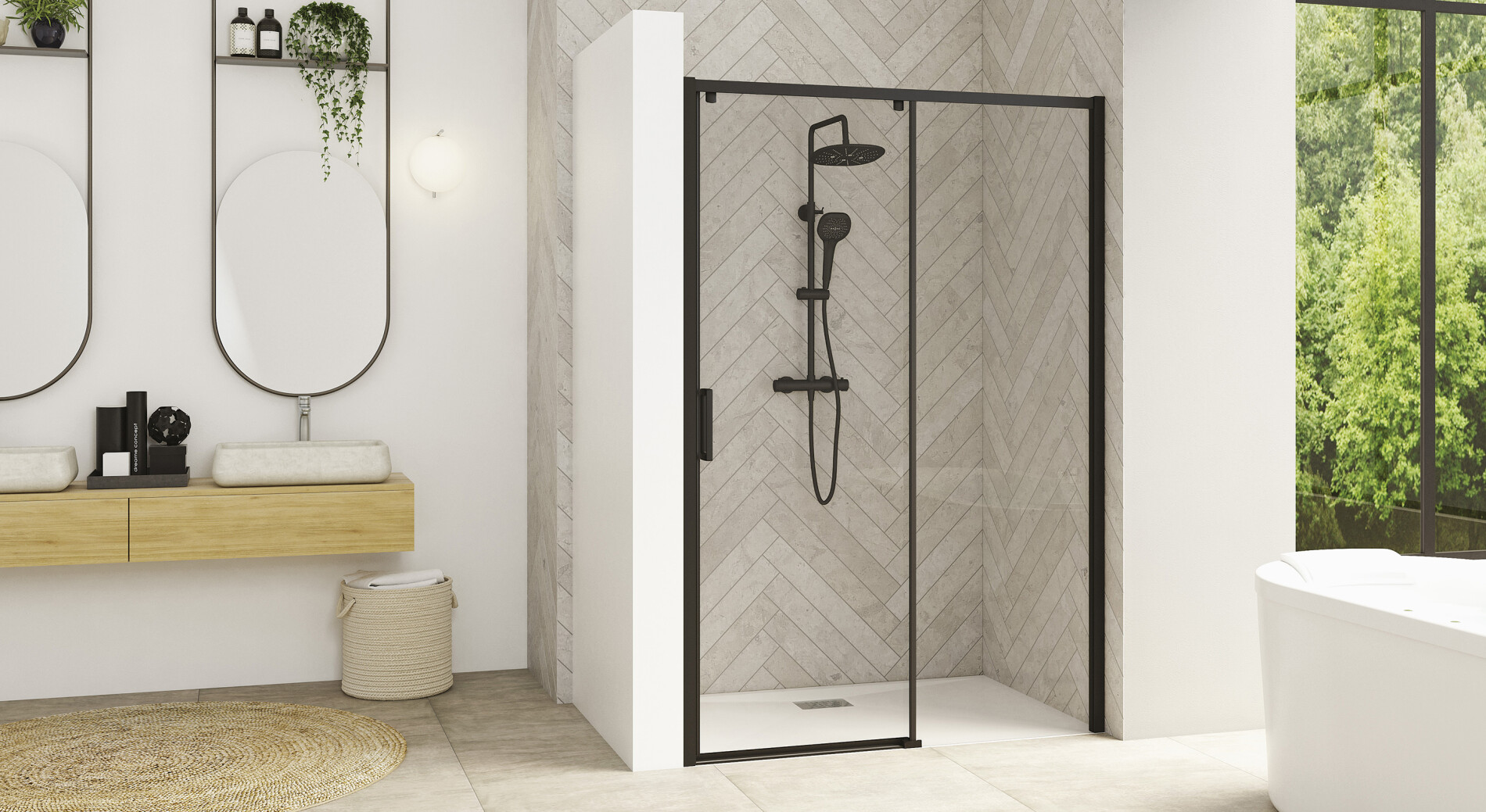 Smart Design C ss seuil Paroi de douche coulissante Kinedo