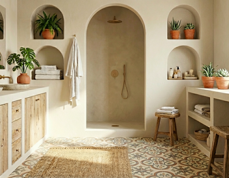salle de bain carreaux de ciment