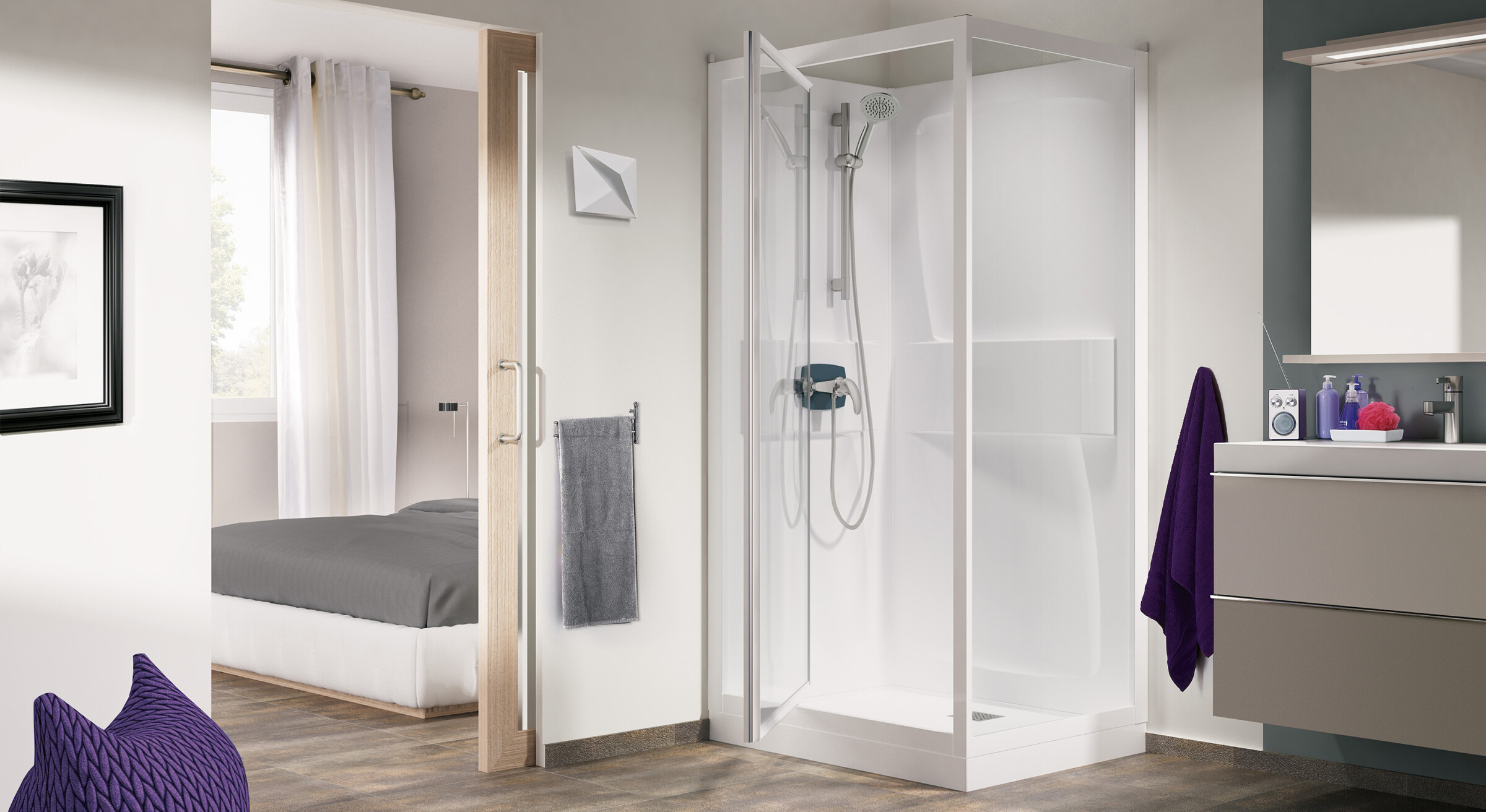 Kineprime 100 angle cabine de douche 100x80 cm Kinedo