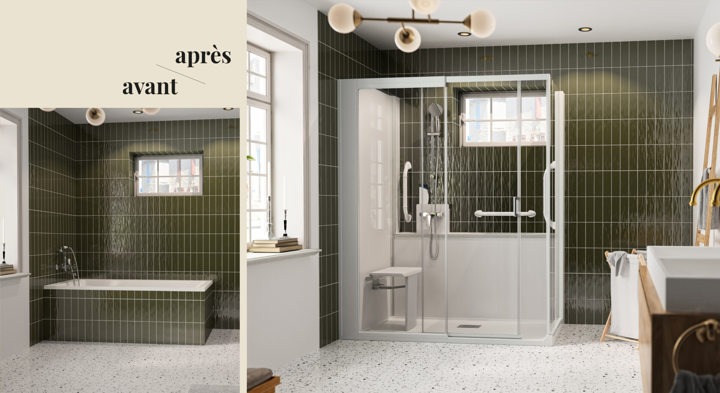 Kinemagic Sérénité+ mixte Remplacement de baignoire Kinedo