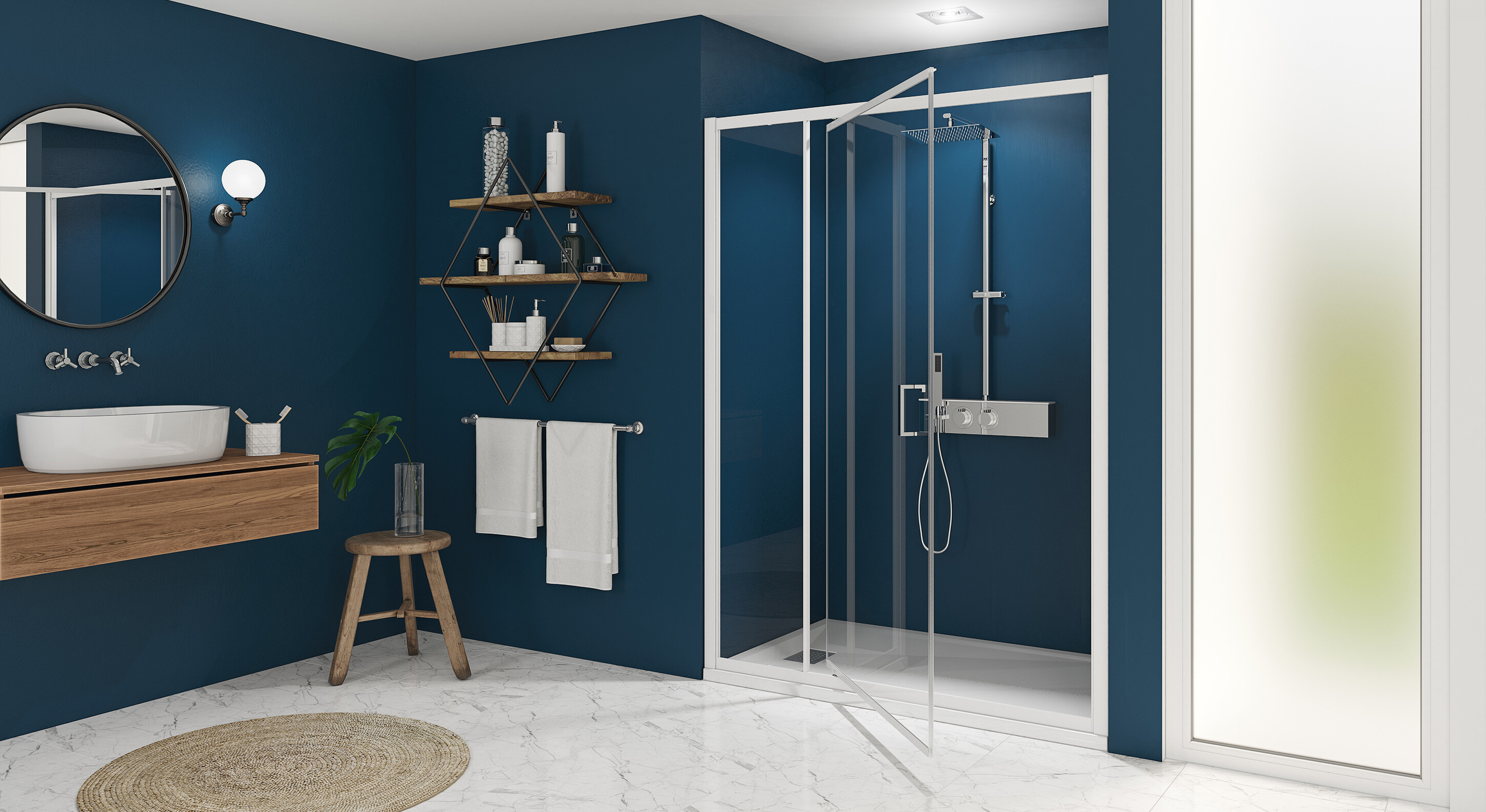 Smart Express P Porte de douche pivotante Kinedo