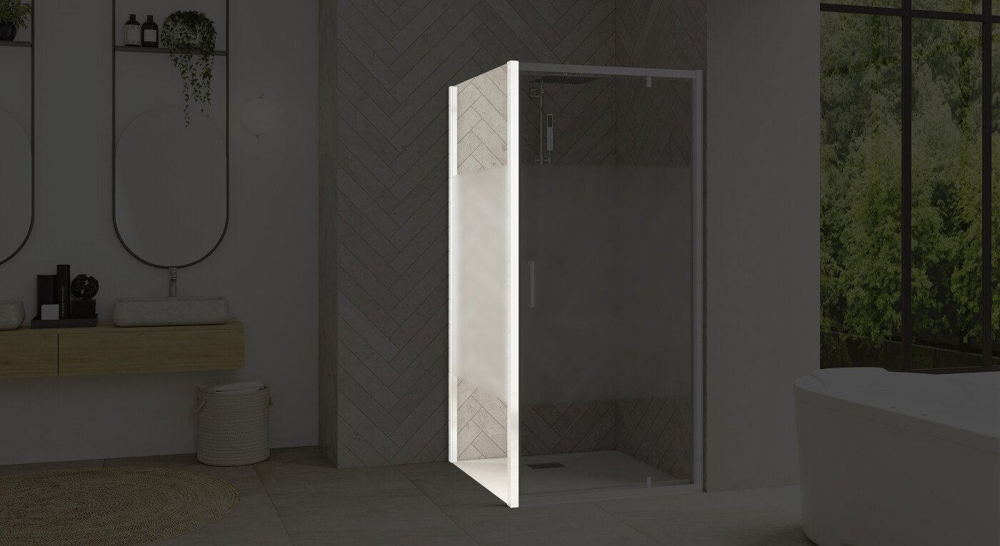 Smart Design Fixe - profilé blanc - verre sérigraphié - 2900x1585