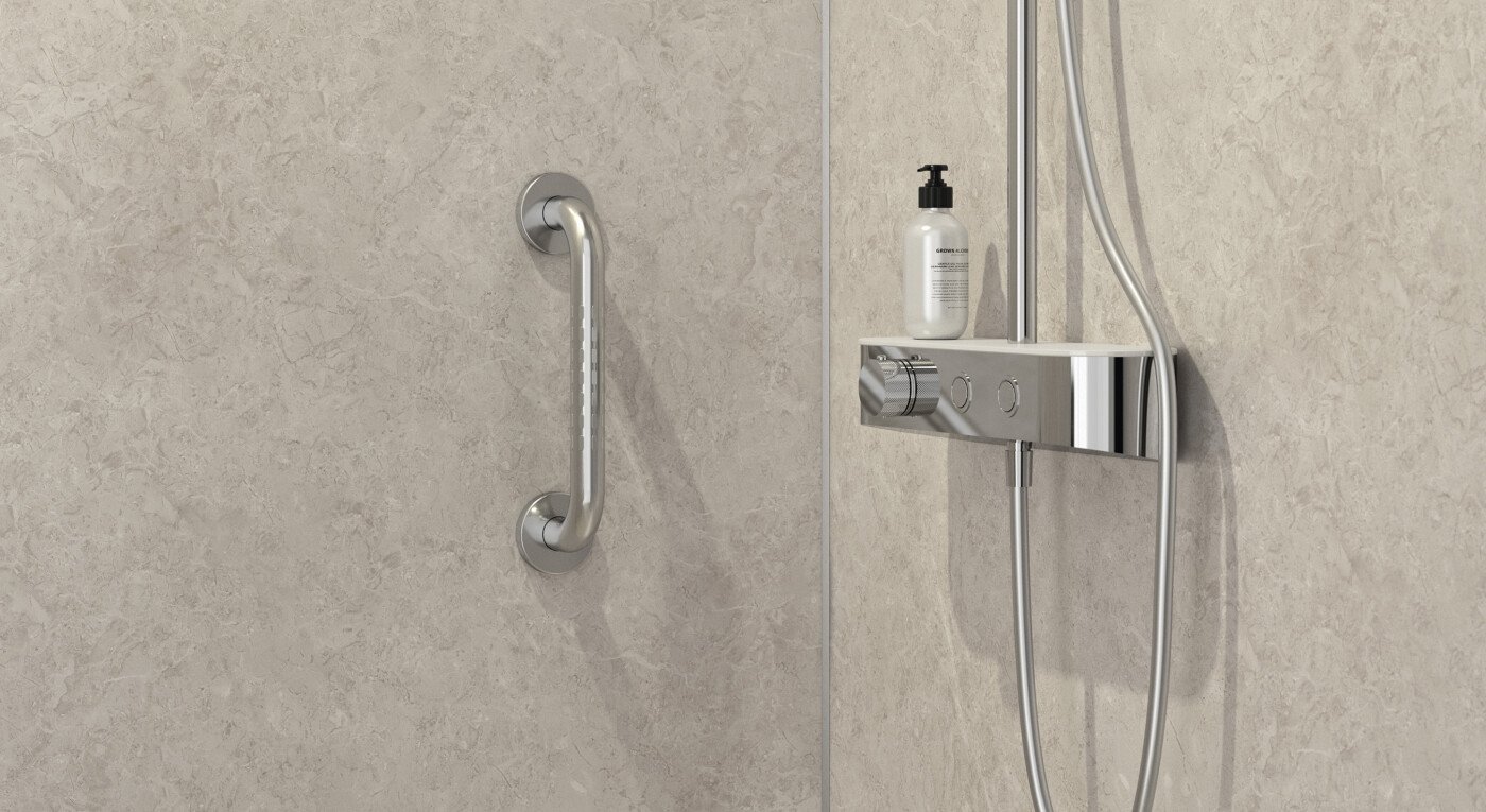 Barre de maintien Essentiel droite chromée - 2900x1585