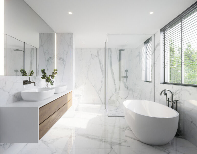 salle de bain marbre