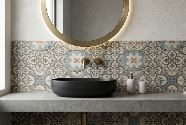 carreaux de ciment salle de bain