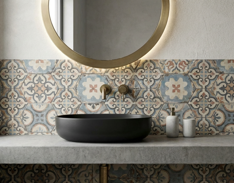 carreaux de ciment salle de bain