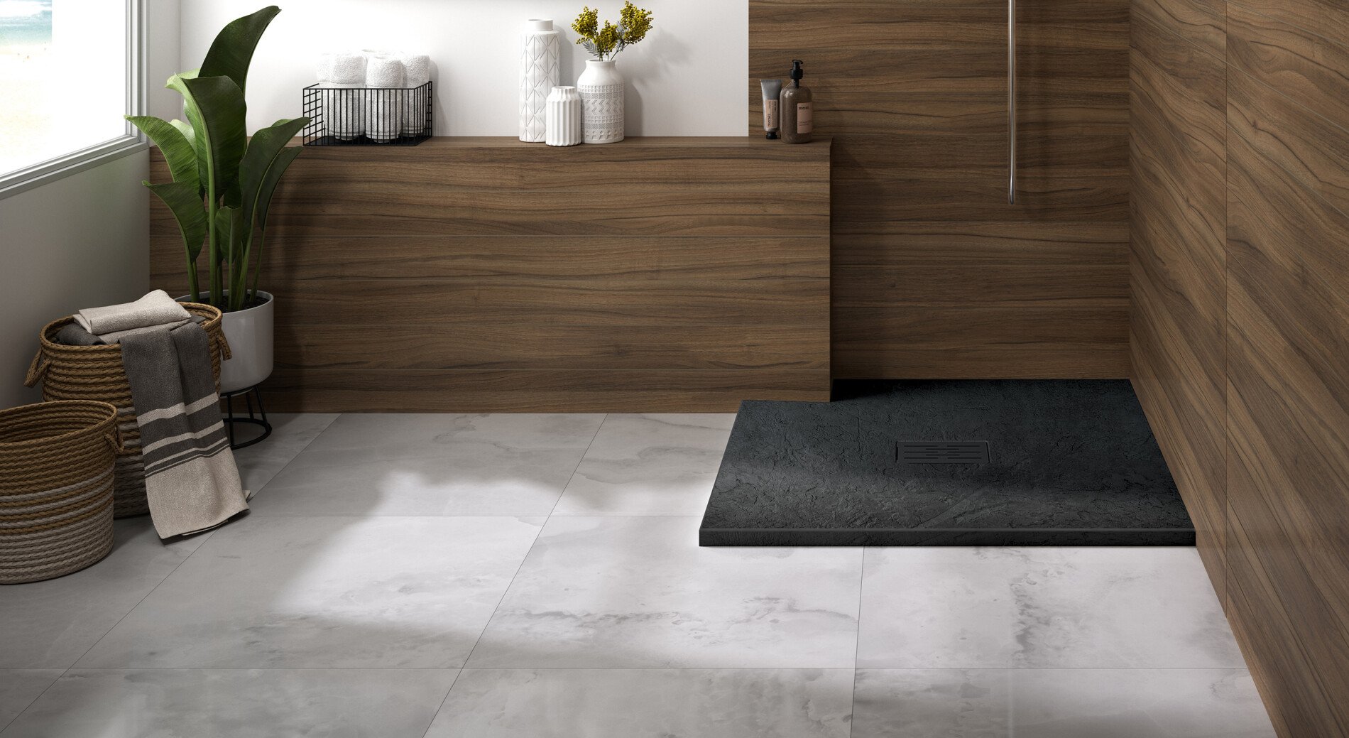 Kinerock Evo Receveur de douche aspect minéral Kinedo