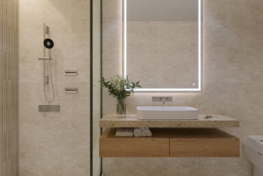 salle de bain travertin
